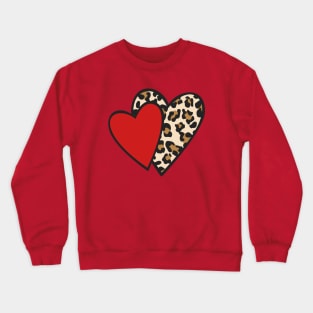 Leopard Heart Cute Valentine Heart Crewneck Sweatshirt